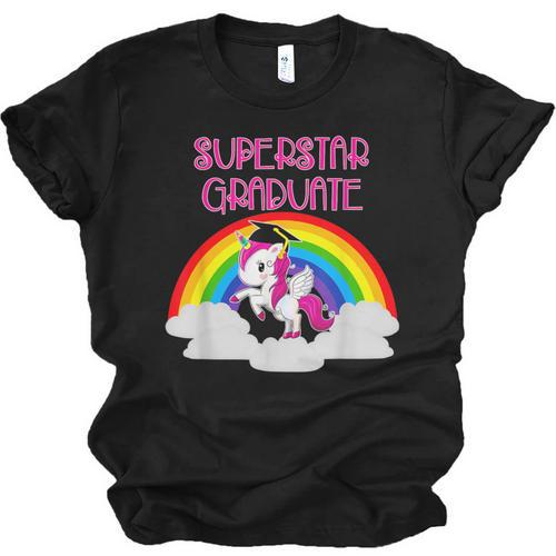 Graduation Unicorn Superstar Magical Colorful Rainbow Tshirt Unisex Jersey T-Shirt - Best Gift Smart