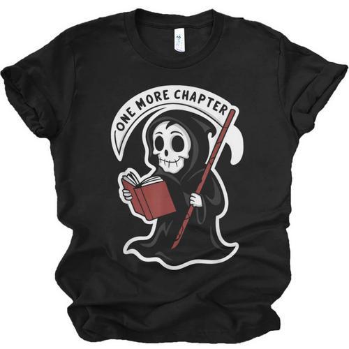 Grim Reaper Bookworm Cute Book Reading Halloween Unisex Jersey T-Shirt - Bookorys