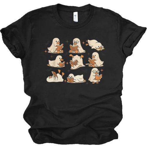 Halloween Ghost Book Lover Unisex Jersey T-Shirt - Bookorys