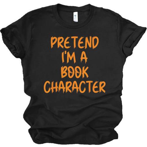 Halloween Pretend I'm Book Character Costume Lazy Adult Kids Unisex Jersey T-Shirt - Bookorys