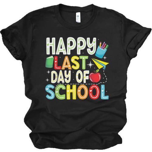 Happy Last Day Of School Teacher Kids Boys Girls Graduation Unisex Jersey T-Shirt - Best Gift Smart