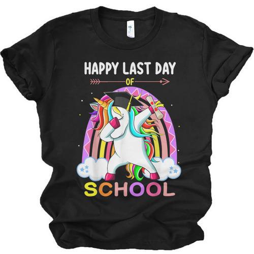 Happy Last Days Of School Graduation Class 2022 Unicorn Girl Unisex Jersey T-Shirt - Best Gift Smart