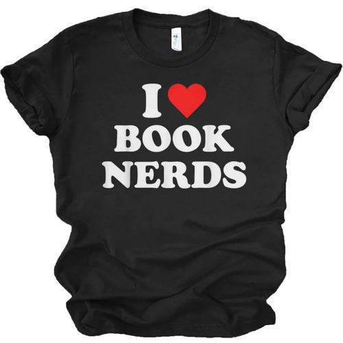 I Heart Book Nerds Book Readers Cute Unisex Jersey T-Shirt - Bookorys