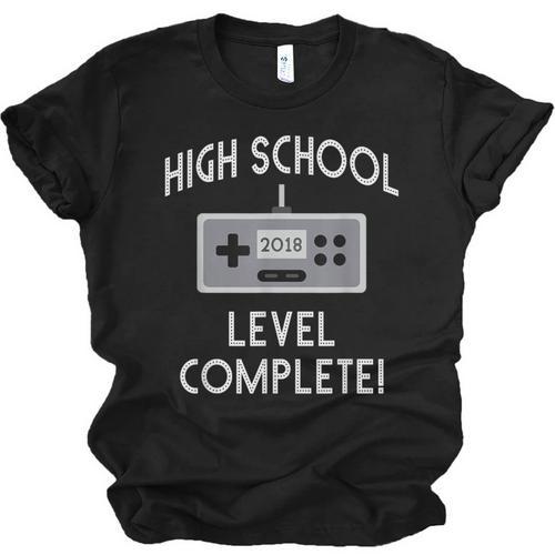 High School Graduation Shirt Level Complete Video Gamer Unisex Jersey T-Shirt - Best Gift Smart