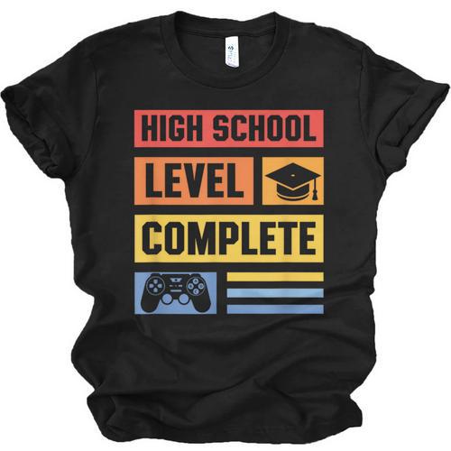 High School Level Complete Class Of 2024 Senior Graduation Unisex Jersey T-Shirt - Best Gift Smart