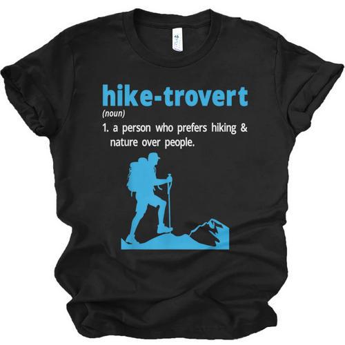 Hike-Trovert Hiking Humor Definition Introvert Unisex Jersey T-Shirt - Raresse