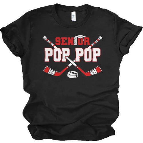 Hockey Senior Pop Pop Graduation Class Of 2026 Kids Unisex Jersey T-Shirt - Best Gift Smart
