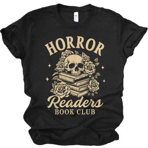 Horror Reading Spooky Vibes Bookish Horror Readers Book Club Unisex Jersey T-Shirt - Bookorys