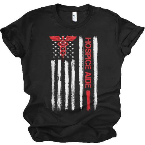 Hospice Aide American Flag Nurses Graduation Medical Unisex Jersey T-Shirt - Best Gift Smart