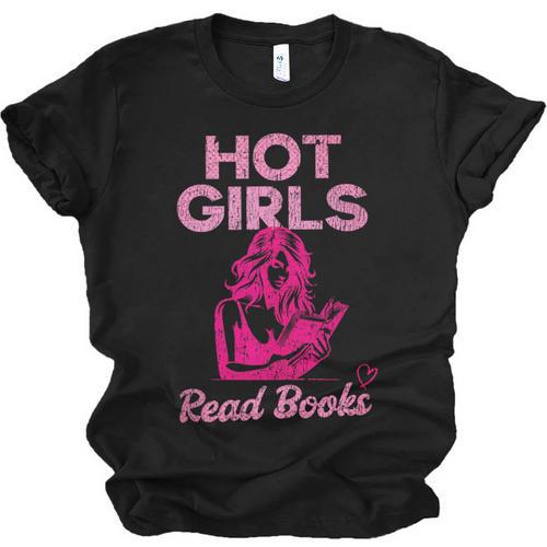 Hot Girls Read Books Cute Book Reader Women Unisex Jersey T-Shirt - Bookorys CA
