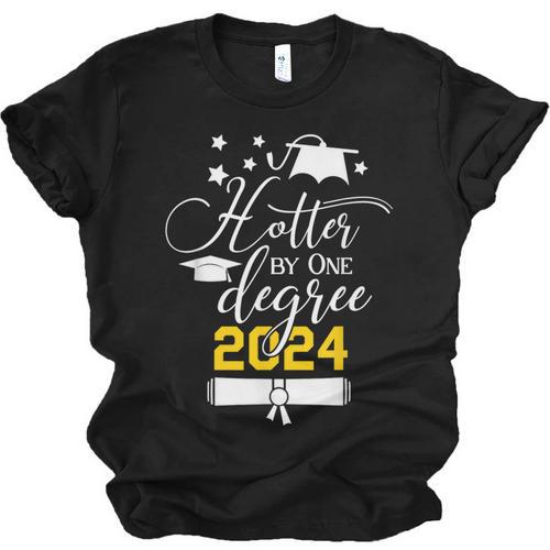 Hotter By One Degree Senior 2024 Class Of 2024 Graduation Unisex Jersey T-Shirt - Best Gift Smart