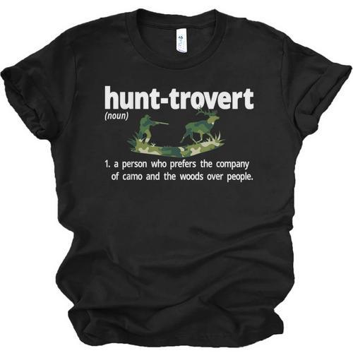 Hunt-Trovert Hunting Hunter Humor Definition Introvert Unisex Jersey T-Shirt - Raresse