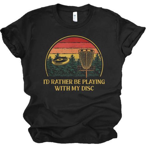 Id Rather Be Playing With My Disc Introvert Disc Golf Unisex Jersey T-Shirt - Raresse