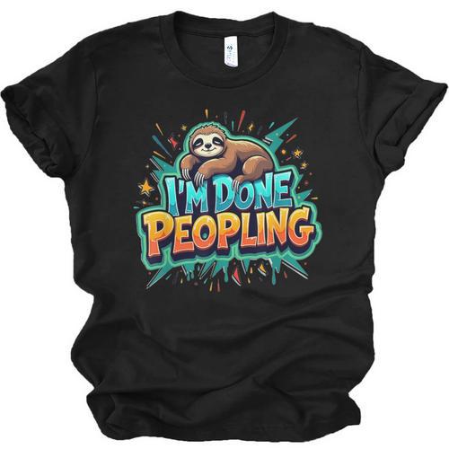 I'm Done Peopling Introvert Sloth Unisex Jersey T-Shirt - Raresse