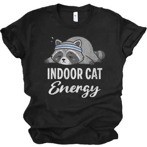 Indoor Cat Energy Raccoon Introvert Anti Social Mascot Unisex Jersey T-Shirt - Raresse