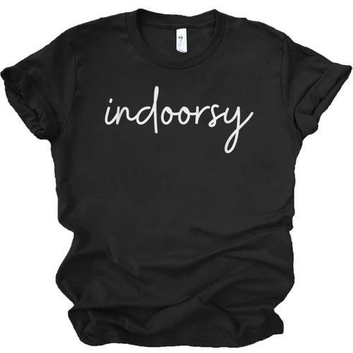 Indoorsy Introvert Life Quotes For Women Men Sarcastic Unisex Jersey T-Shirt - Raresse