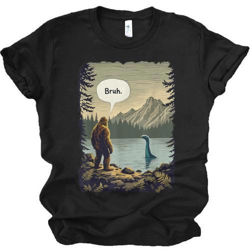 Introvert Bigfoot Sasquatch Loch Ness Monster Bruh Unisex Jersey T-Shirt - Raresse