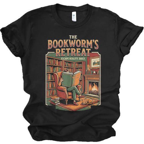 Introvert Book Lover The Bookworm's Retreat Unisex Jersey T-Shirt - Raresse