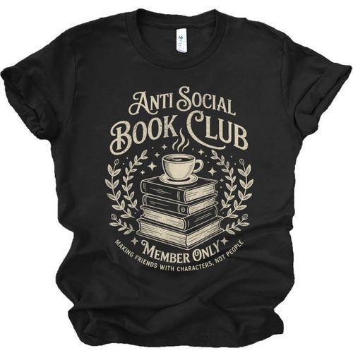 Introvert Books Club Member Coffee Book Lovers Vintage Unisex Jersey T-Shirt - Raresse