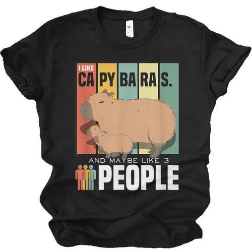 Introvert Capybara Rodent Animal Lover Antisocial Retro Unisex Jersey T-Shirt - Raresse