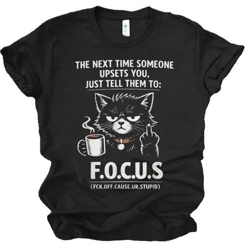 Introvert Cat Coffee Sarcastic Dark Humor Focus Meme Graphic Unisex Jersey T-Shirt - Raresse