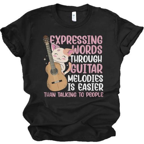 Introvert Guitarist Expressing Words Through Guitar Melody Unisex Jersey T-Shirt - Raresse