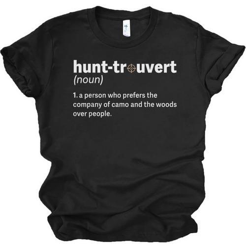 Introvert Hunter Definition Sarcastic Wildlife Hunting Humor Unisex Jersey T-Shirt - Raresse