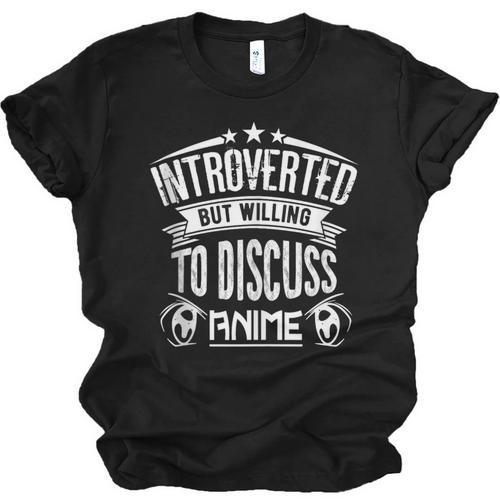 Introvert Quote Introverted But Willing To Discuss Anime Unisex Jersey T-Shirt - Raresse