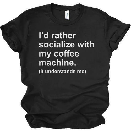 Introvert Sarcastic Coffee Lovers Unisex Jersey T-Shirt - Raresse