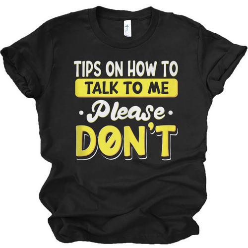 Introvert Tips On How To Talk To Me Please Don't Antisocial Unisex Jersey T-Shirt - Raresse
