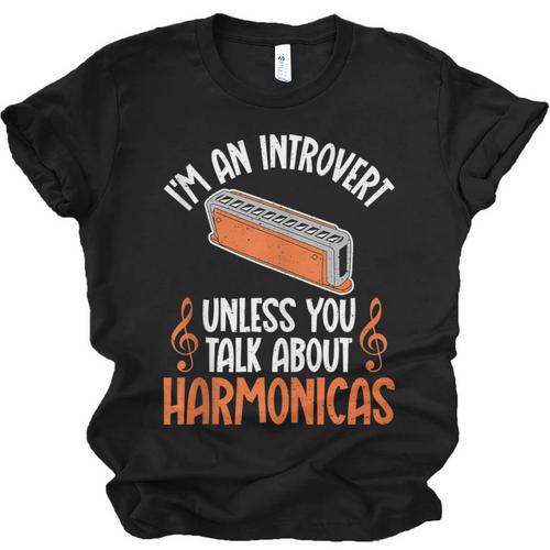 Im An Introvert Unless You Talk About Harmonicas Unisex Jersey T-Shirt - Raresse
