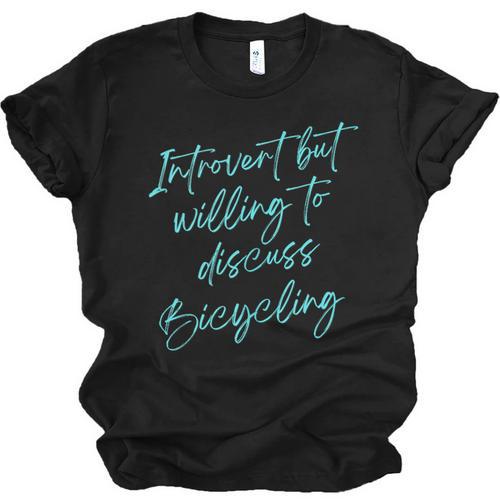 Introvert But Willing To Discuss Bicycling Unisex Jersey T-Shirt - Raresse