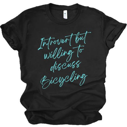 Introvert But Willing To Discuss Bicycling Unisex Jersey T-Shirt - Raresse