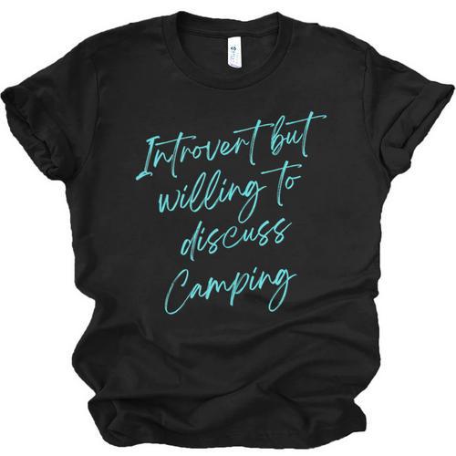 Introvert But Willing To Discuss Camping Unisex Jersey T-Shirt - Raresse