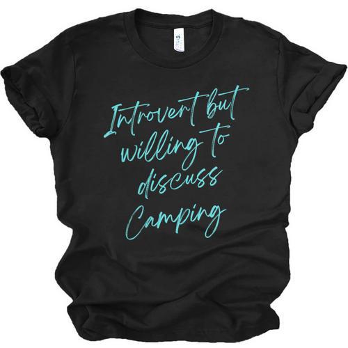 Introvert But Willing To Discuss Camping Unisex Jersey T-Shirt - Raresse