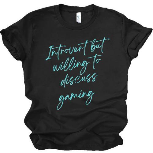 Introvert But Willing To Discuss Gaming Unisex Jersey T-Shirt - Raresse