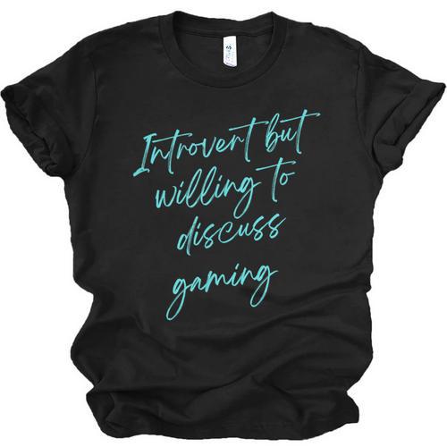 Introvert But Willing To Discuss Gaming Unisex Jersey T-Shirt - Raresse
