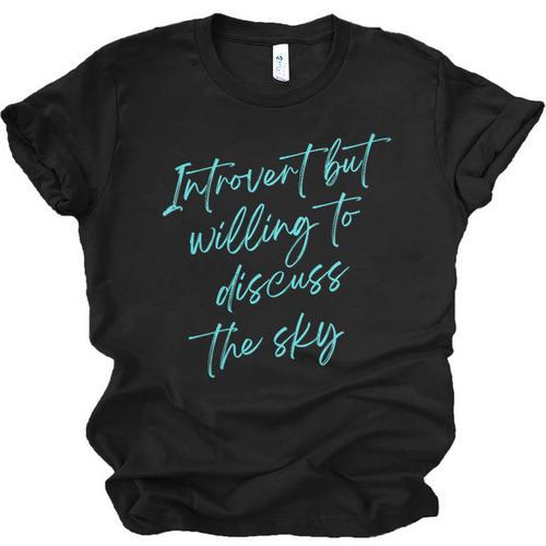 Introvert But Willing To Discuss The Sky Unisex Jersey T-Shirt - Raresse