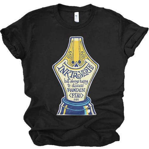 Introverted Fountain Pen Enthusiast Smiling Face Unisex Jersey T-Shirt - Raresse