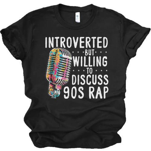 Introverted But Willing To Discuss 90s Rap Socially Awkward Unisex Jersey T-Shirt - Raresse