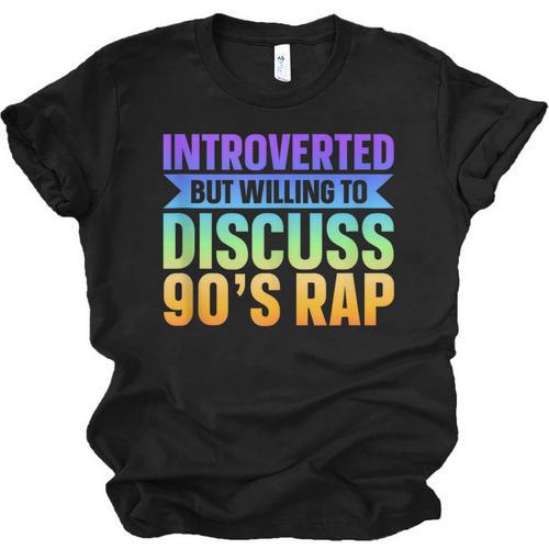 Introverted But Willing To Discuss 90's Rap Unisex Jersey T-Shirt - Raresse