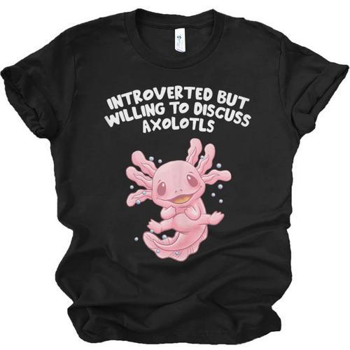 Introverted But Willing To Discuss Axolotl Salamander Unisex Jersey T-Shirt - Raresse