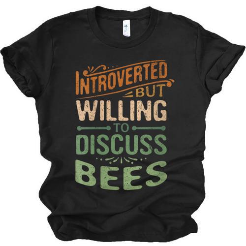 Introverted But Willing To Discuss Bees Animal Meme Unisex Jersey T-Shirt - Raresse