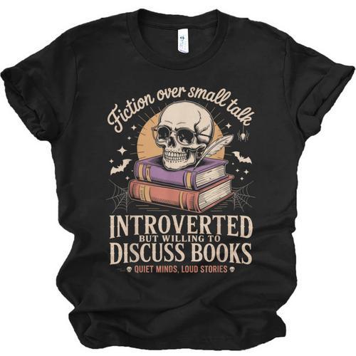 Introverted But Willing To Discuss Books Cozy Aesthetic Unisex Jersey T-Shirt - Bookorys