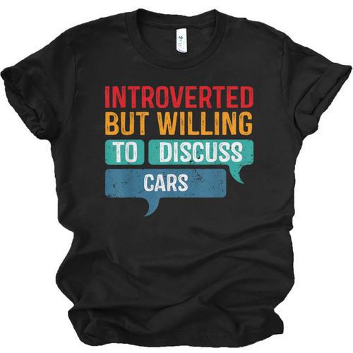 Introverted But Willing To Discuss Cars Unisex Jersey T-Shirt - Raresse
