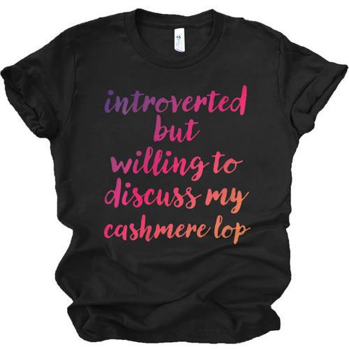 Introverted Willing To Discuss Cashmere Lop Introvert Unisex Jersey T-Shirt - Raresse