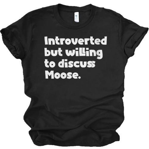 Introverted But Willing To Discuss Moose Introvert Unisex Jersey T-Shirt - Raresse