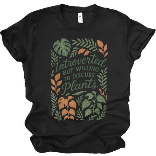 Introverted But Willing To Discuss Plants Botanical Unisex Jersey T-Shirt - Raresse