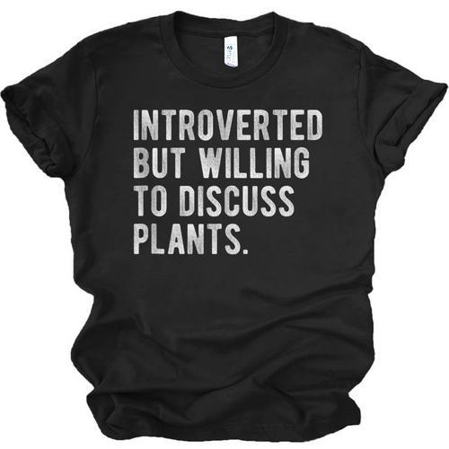 Introverted But Willing To Discuss Plants Quote Unisex Jersey T-Shirt - Raresse