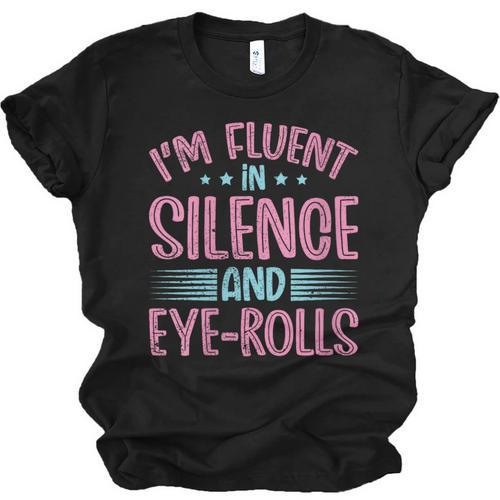 Introverts I'm Fluent In Silence And Eye-Rolls Unisex Jersey T-Shirt - Raresse